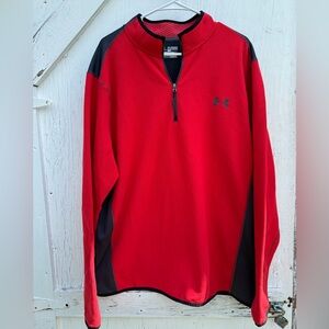 Under Armour Red and Black Quarter-Zip Pullover